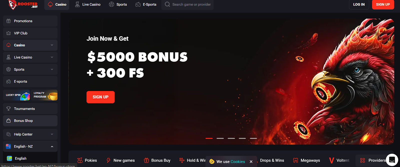 RoosterBet Homepage