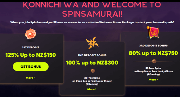 Spin Samurai Casino Bonuses