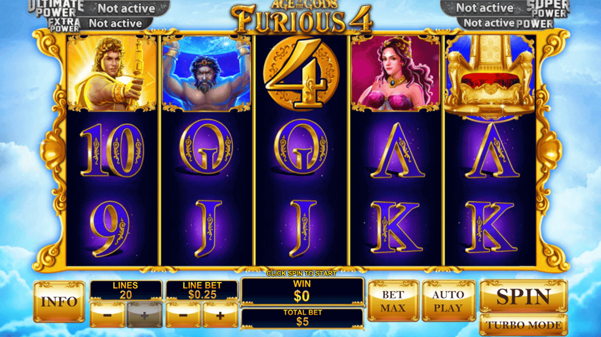 age of the gods furious 4 playtech pokie
