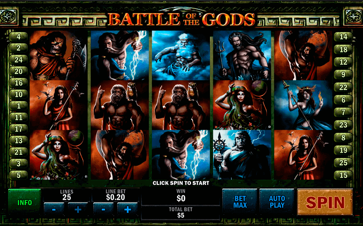 battle of the gods playtech pokie 