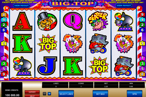 big top microgaming pokie