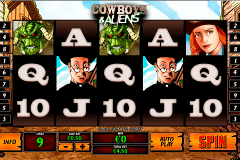 cowboys and aliens playtech pokie