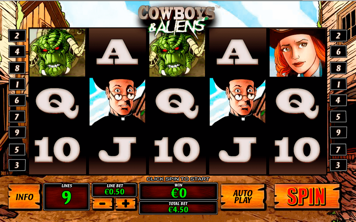 cowboys and aliens playtech pokie