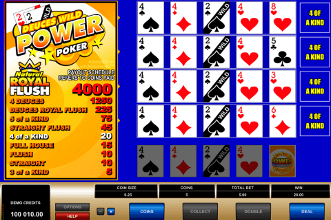 deuces wild  play power poker microgaming video poker