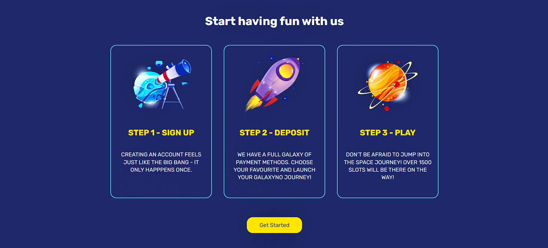 Galaxyno Casino Registration