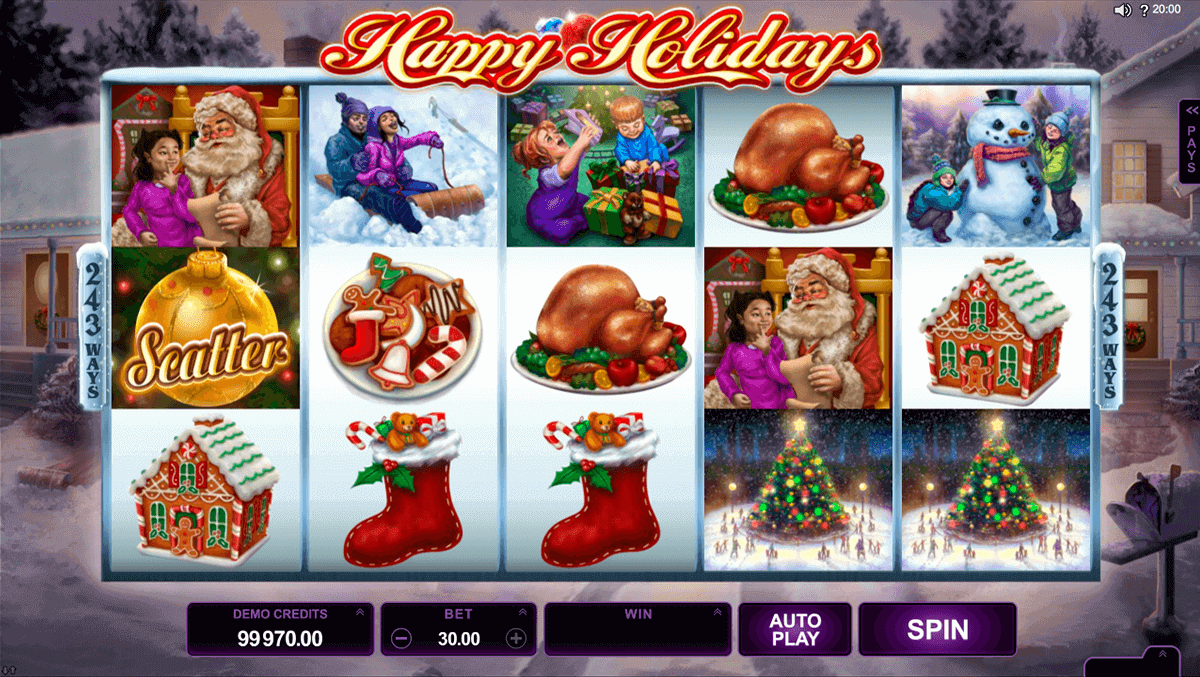 happy holidays microgaming pokie