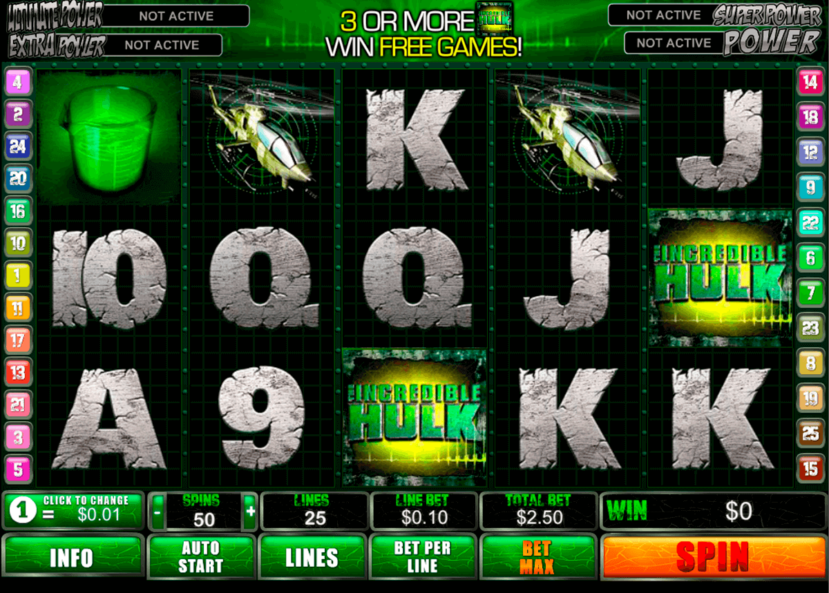 incredible hulk playtech pokie