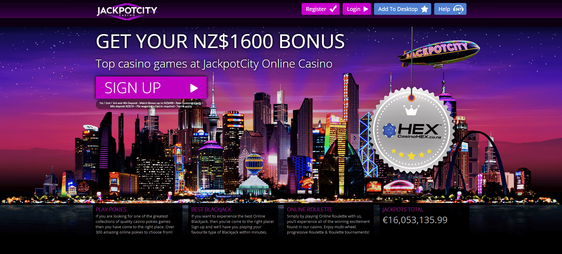 jackpot city casino bonus