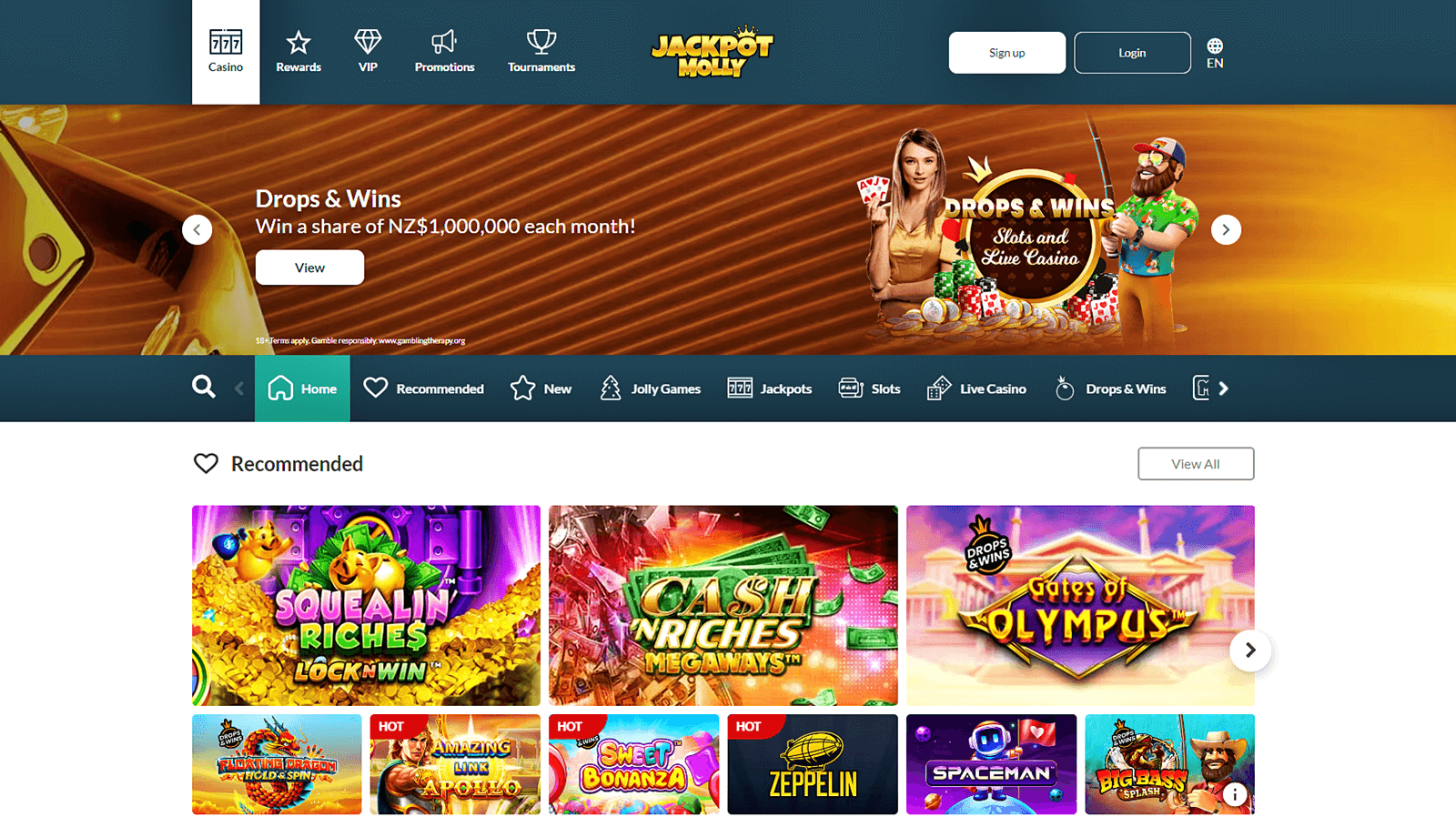 jackpot molly casino site