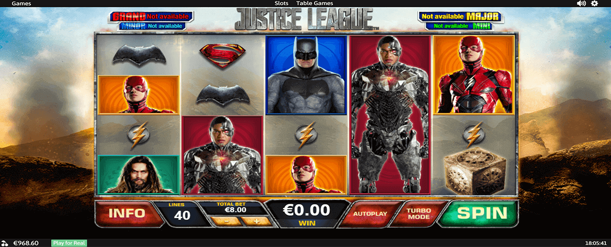 justice league playtech pokie