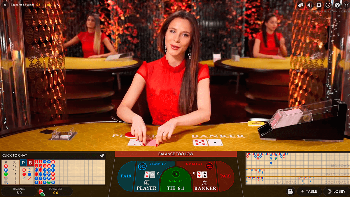 live baccarat squeeze evolution gaming