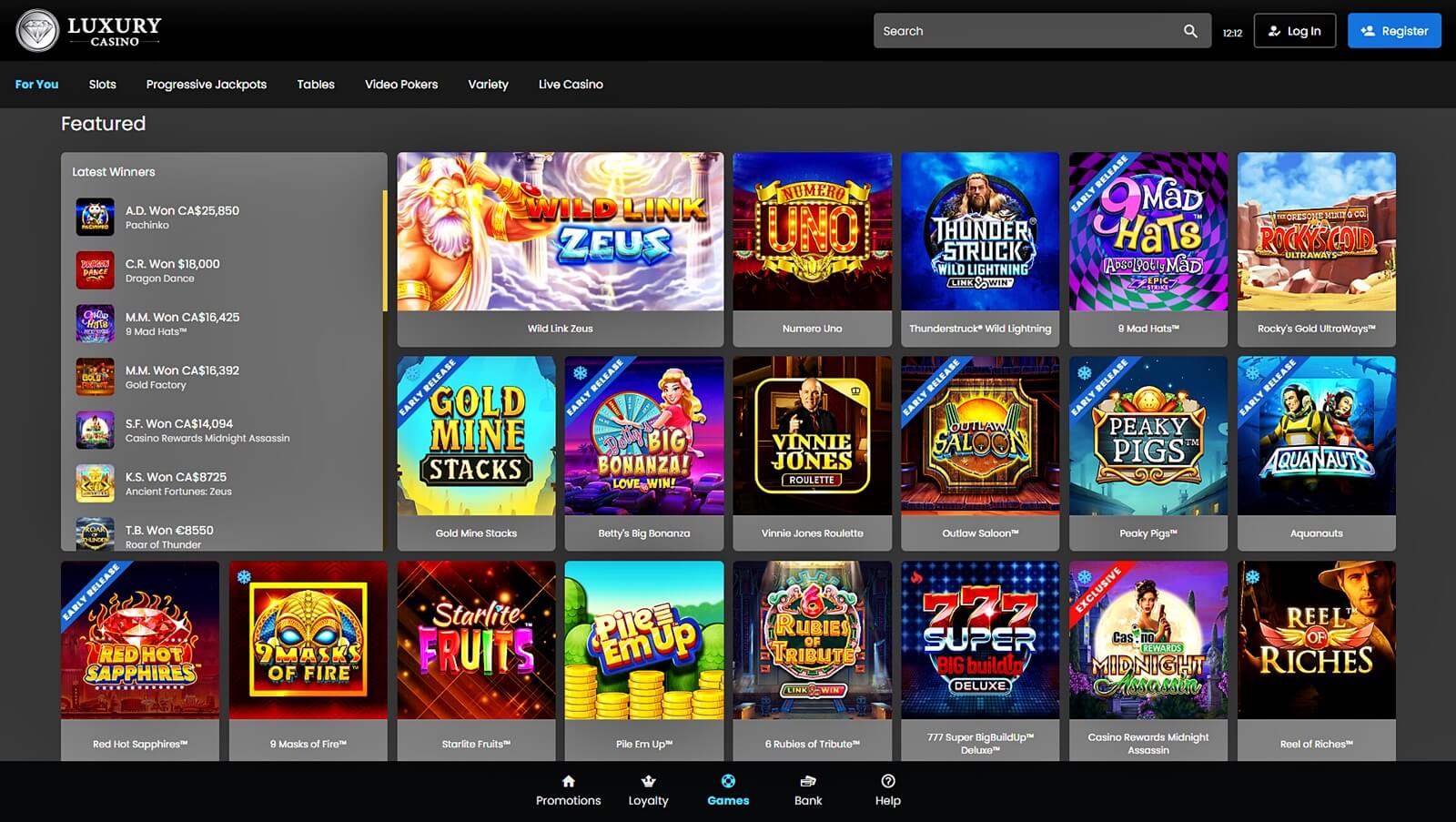 Luxury casino games