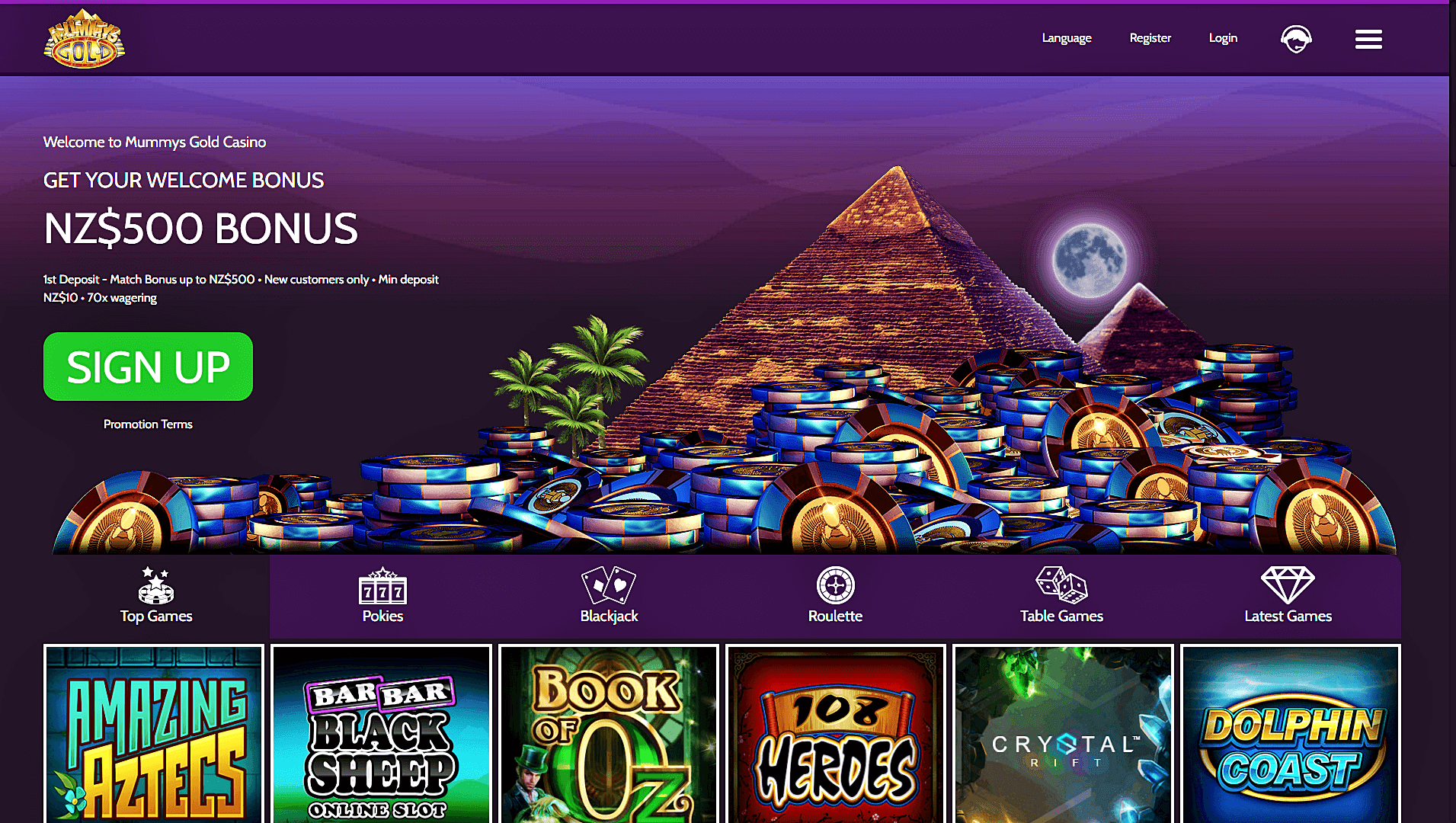 mummys gold casino site