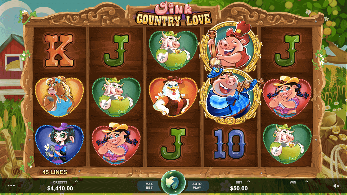 oink country love microgaming pokie 