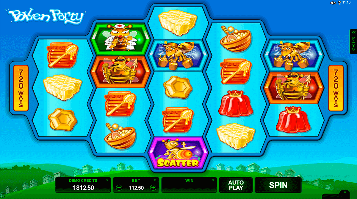 pollen party microgaming pokie 