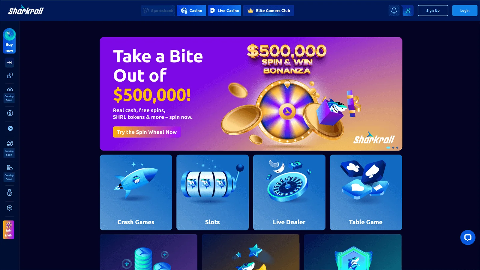 Sharkroll Casino Homepage in New Zealand