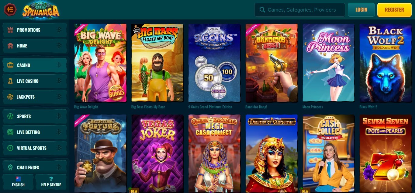 spinanga casino slot games