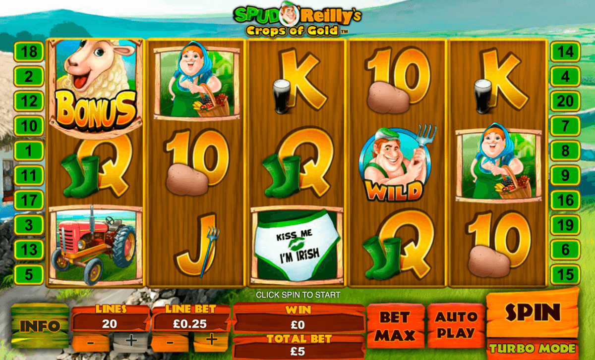 spud oreillys crops of gold playtech pokie 