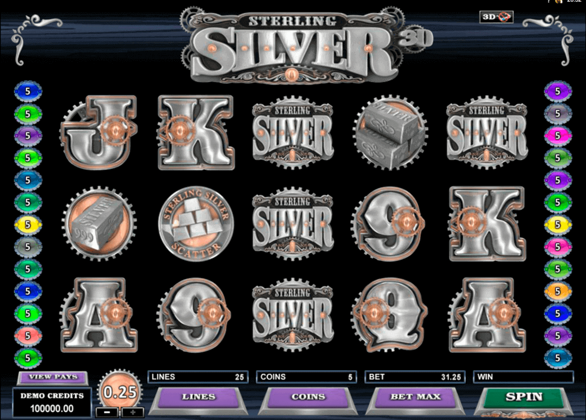 sterling silver 3d microgaming pokie 