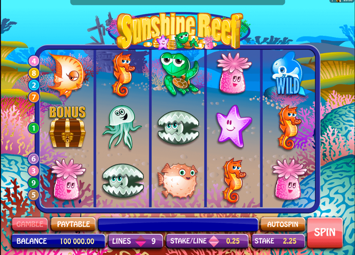 sunshine reef microgaming pokie 