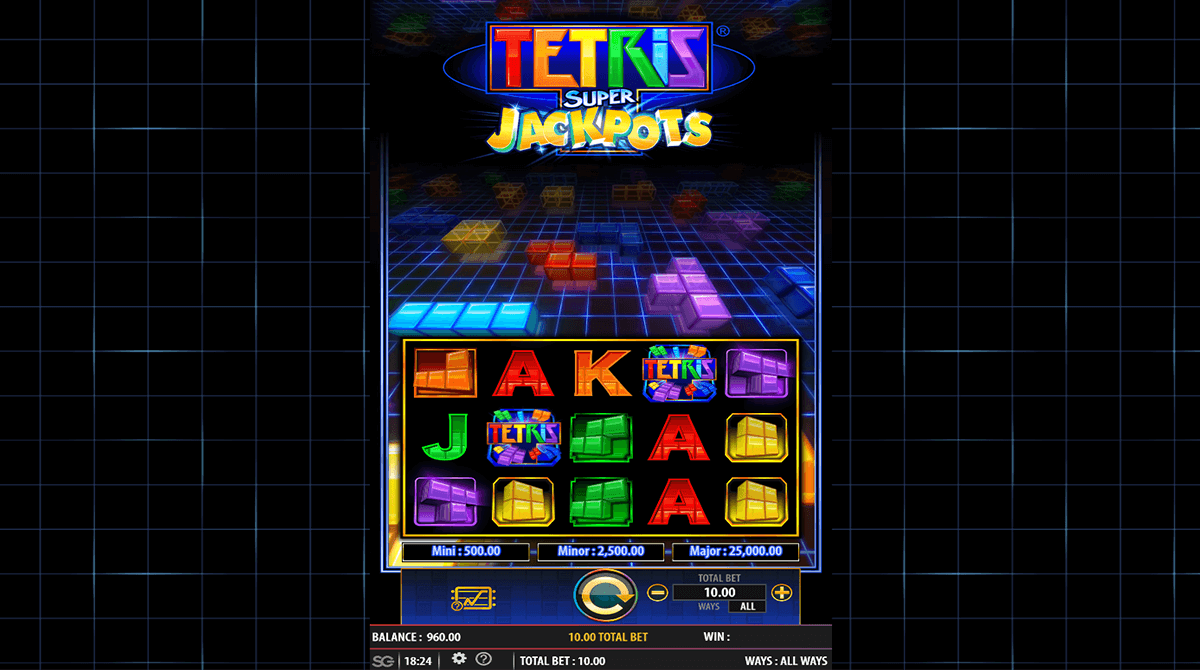 tetris super jackpots wms pokie