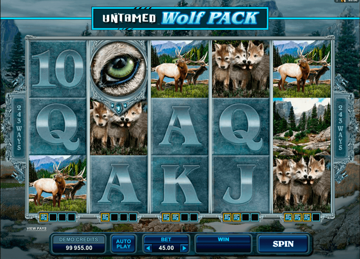 untamed wolf pack microgaming pokie 