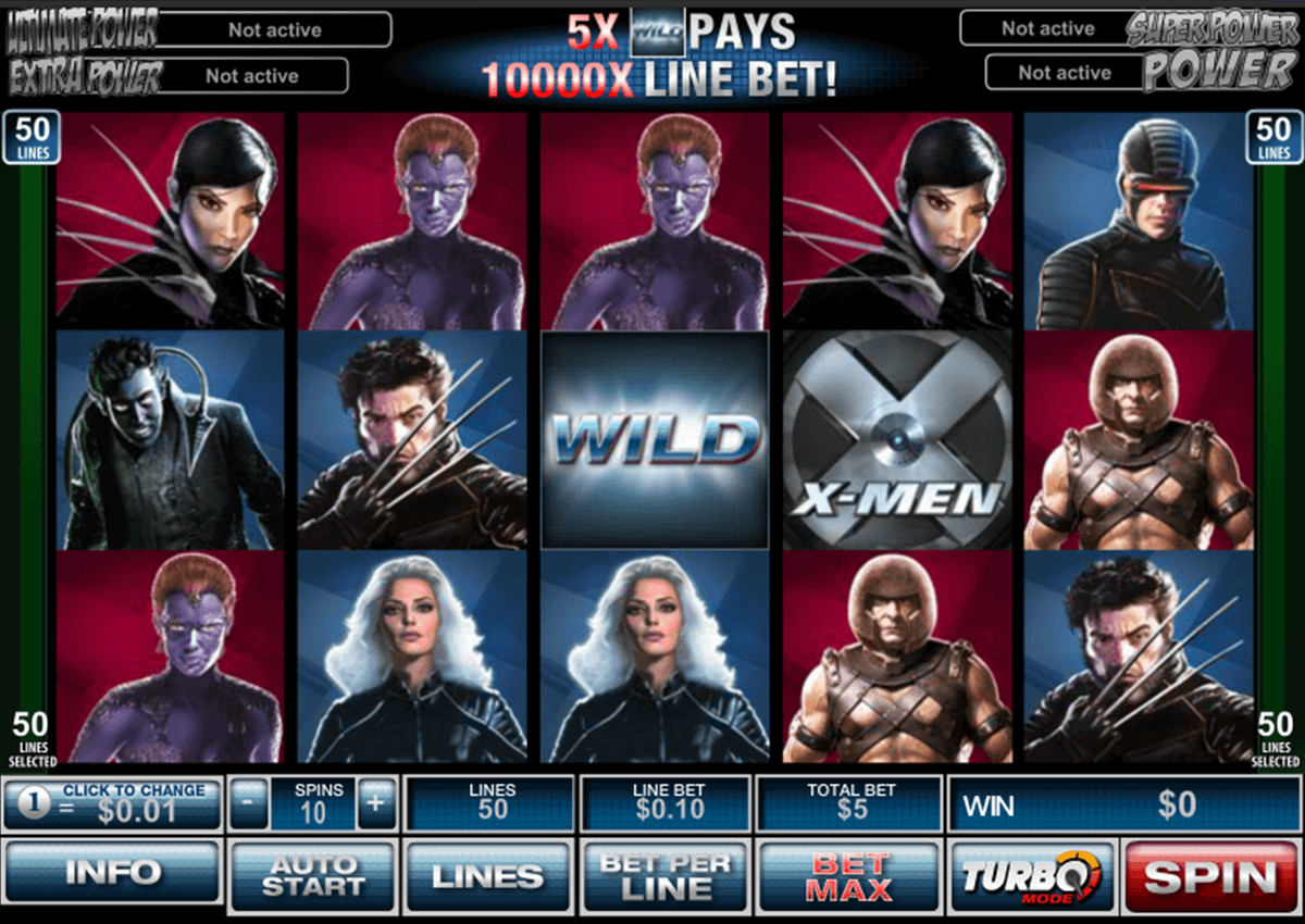 xmen 50 lines playtech pokie