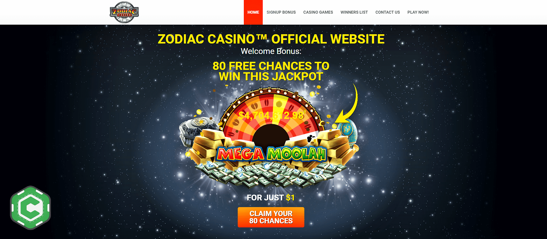 zodiac casino login page